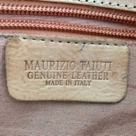 Italian Leather Maurizio Taiuti Hand painted floral handbag - Picture 3 of 8